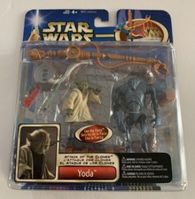Hasbro Star Wars Attack Of The Clones Yoda With Force Powers Action Figure 