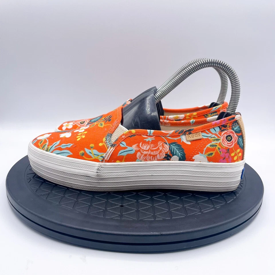Zapatos Keds Rifle Paper Co Triple Cubierta Naranja Plataforma Floral WF57634 Wms 6.5 Foto 2 de 4
