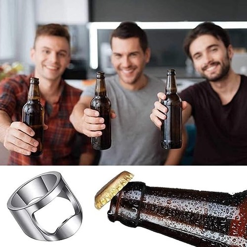 Stainless Steel Finger Bottle Opener Finger Ring for Men Women Party Present