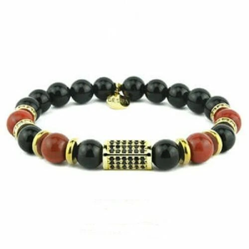 Bracciali da uomo neri di pietra principale onice