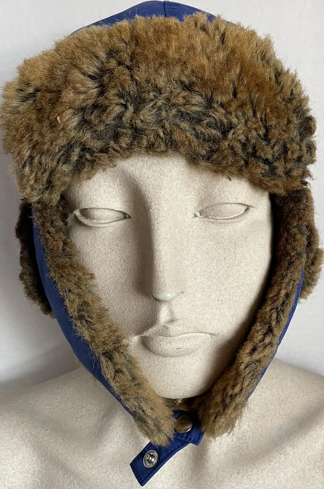 Sombrero Lands End Primaloft Grande Azul Imitación Piel Forro Acolchado Orejeras Niños Unisex Foto 2 de 4