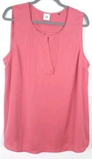 NWOT CABI Top XL 5541 Blush Blouse PINK Satin CROSSOVER V-NECK Sleeveless TANK 
