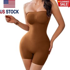 US STOCK Women's Strapless Shapewear Bodysuit Tummy Control Sculpted Body Shaper