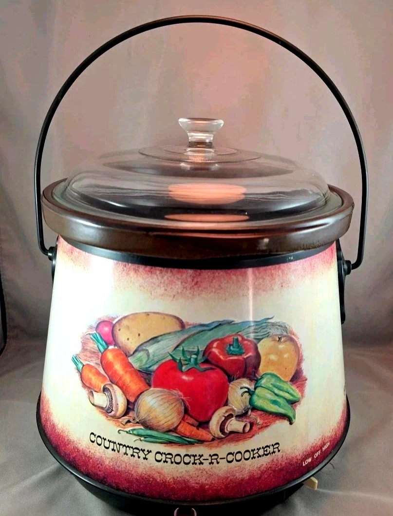FARBERWARE Country Crock Cooker Model 266 Swedish Style Crockpot w/Bail Handle