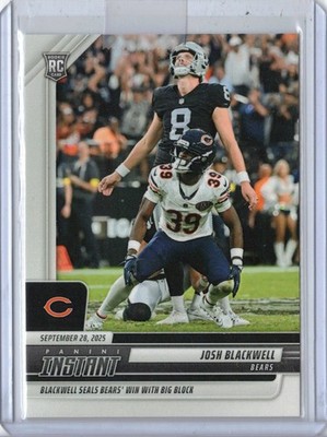 2025 Panini Instant NFL Football #114 Josh Blackwell Rookie Card RC Bears /179