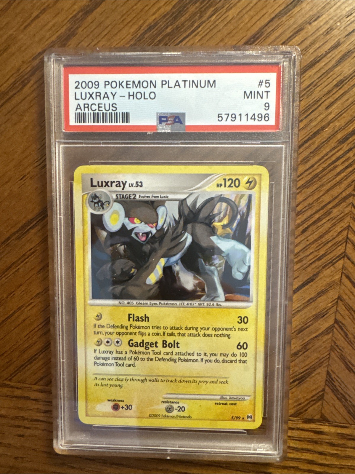 2009 Pokemon Platinum Luxray Holo Arceus Mint 9 #5 Psa Graded 9