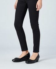 Ecco Hanna Womens Ballet US 6-6.5 Black Leather Casual Slip-On Wedge Shoes