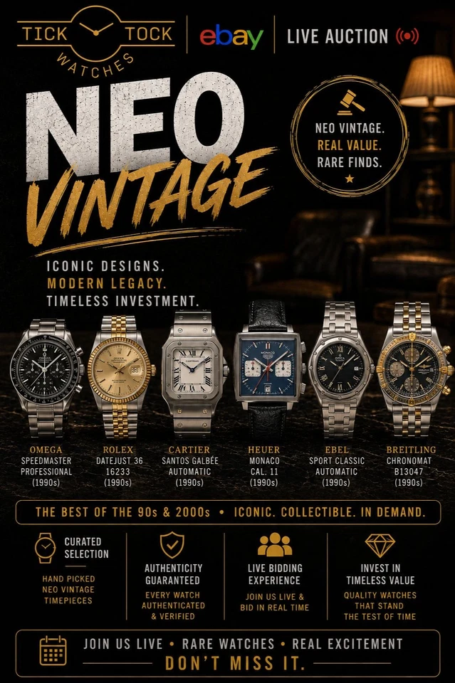 Neo Vintage - 99p Starts - Wednesday Watches - Auction Starts & Buy It Now!