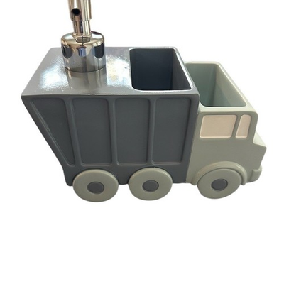 #ad Pottery Barn Kids Dump Truck Soap Dispenser Toothbrush Holder Bluish gray Green $39.99