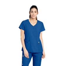 GREYS ANANTOMY SIGNATURE SCRUB TOP IN ROYAL BLUE IN ALL SIZES STYLE  GNT086 NWT