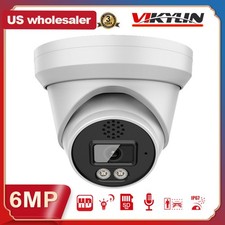 Vikylin 6MP HD Security IP Camera POE Outdoor IR 30m 2-Way Audio Turret CCTV US
