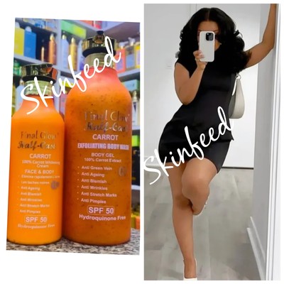 Final Glow Half-C CARROT  Whitening Face & Body lotion 500ml Spf50   AUTHENTIC