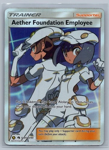 Aether Foundation Employee Shiny Holo Rare Hidden Fates:SV81/SV94 NM