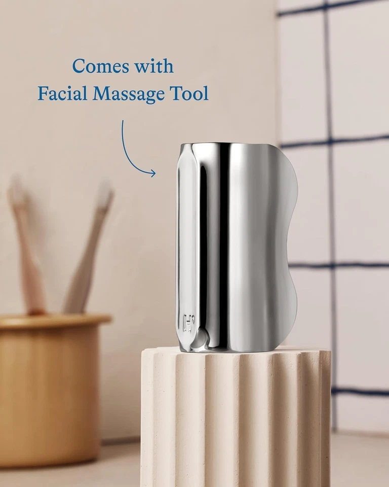 Kit de enfriamiento de ojos para hombres - Herramienta de masaje facial despuffing Gua Sha y enfriamiento de ojos Foto 4 de 4