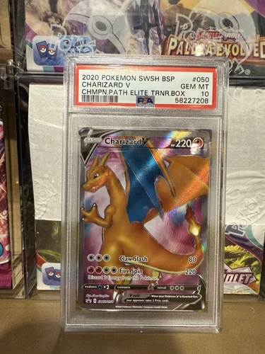PSA 10 Charizard V SWSH050 Pokemon TCG Champions Path Elite Trainer Box Full Art