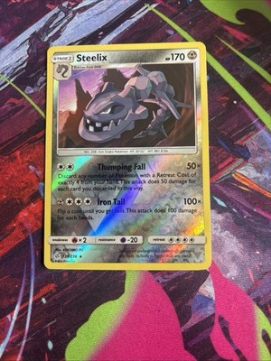 Steelix Reverse Holo 139/236 Sun & Moon Cosmic Eclipse: Holo Rare - Near Mint