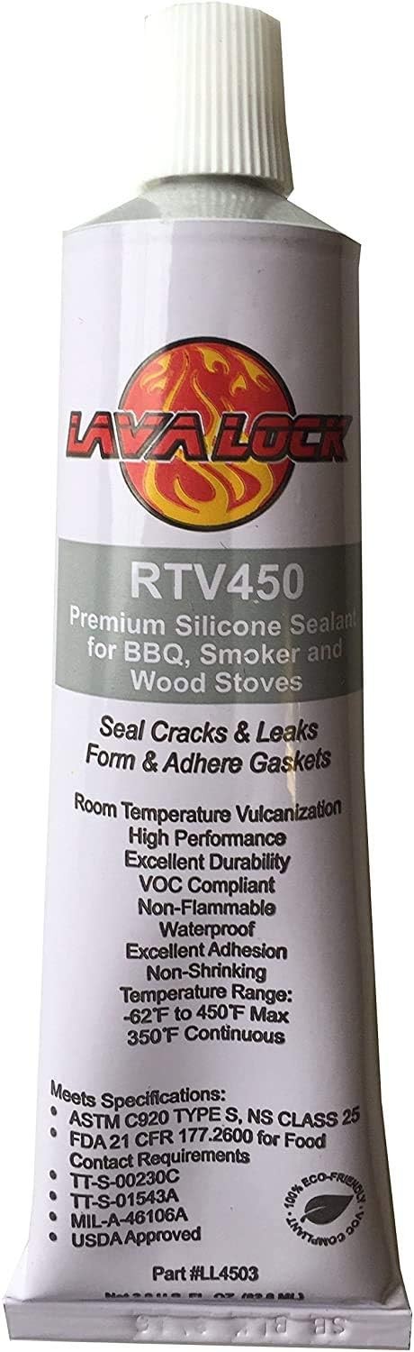 LavaLock® Food Safe BBQ Grade Adhesive Grill Smoker High Temp RTV clear 