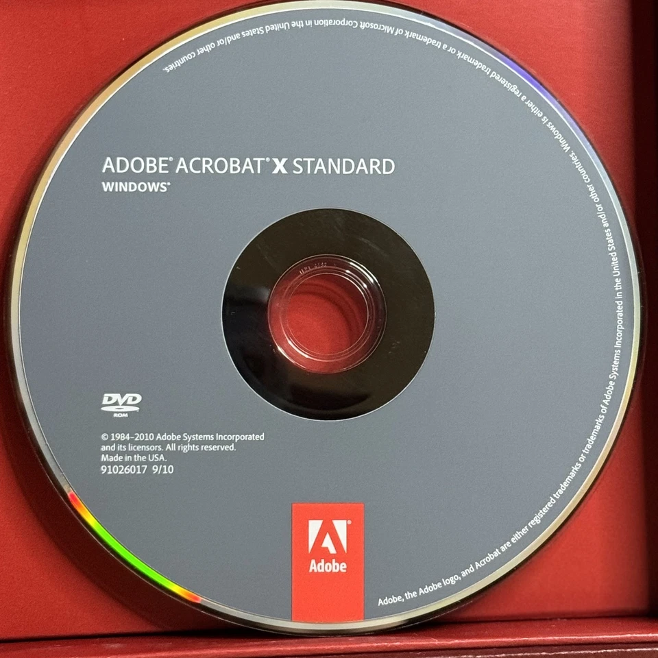 ADOBE Acrobat X 10 Standard Full Version For Windows w/ Key & Disc - TESTED - Image 4 of 4