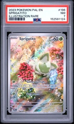 2023 Pokemon Paldea Evolved Sprigatito PSA 7 #196 Illustration Rare