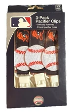 Baltimore Orioles  Baseball Fan Pacifier Clip 3-Pack Baby Fanatics MLB