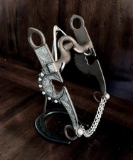 VINTAGE INLAY STERLING SILVER PIERCED HEART SHOW BIT MAKER MARKED GARCIA