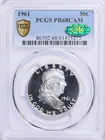 1961 Franklin Half Dollar Proof PCGS CAC PR 68 CAM PF CAMEO Frosty Silver Coin