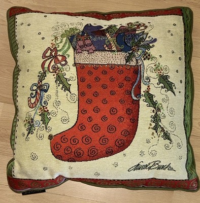 LAUREL BURCH  Vintage Christmas Stocking CATS Pillow  17  x 17   EUC!!