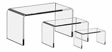 N'ice Packaging 3 Piece Acrylic Riser Set (Small Rectangle)