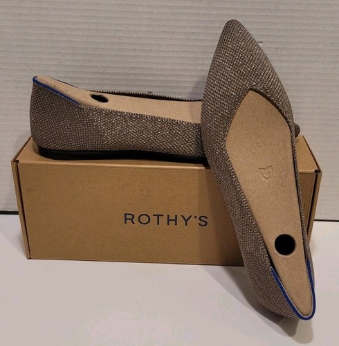 NWB Rothy's The Point II Light Pewter Slip-on Comfort Ballet Flats Size 9.5 NEW