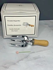 VTG PHB Hinged Trinket Box GARDEN FORK w Rose Trinket Midwest Cannon Falls MIB