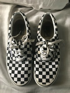 checkered vans with laces