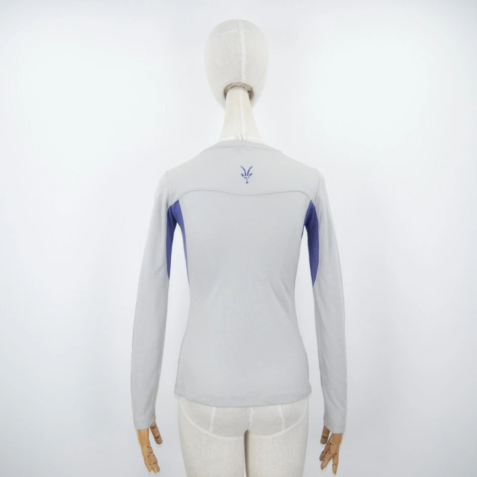 Top Pullover básico 100 % lana merino manga larga cuello redondo IBEX para mujer talla XS Foto 4 de 4