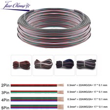 5m-10m 22AWG Electric Wires 2pin 3pin 4pin 5pin Flexible LED Cable For LED Strip