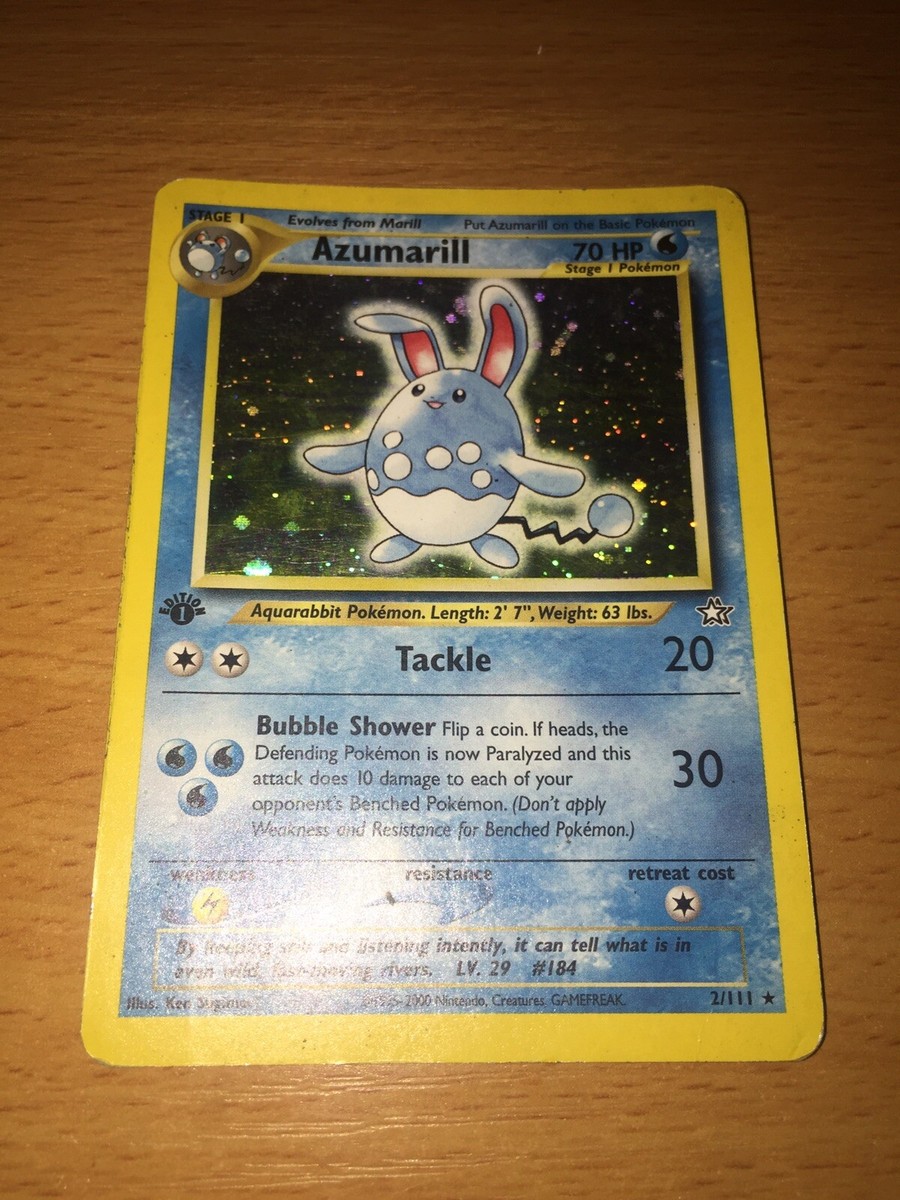 むらはる【引き取り限定】 Azumarill 1st Edition 2/111 Holo Rare Shiny x 1 Neo Genesis