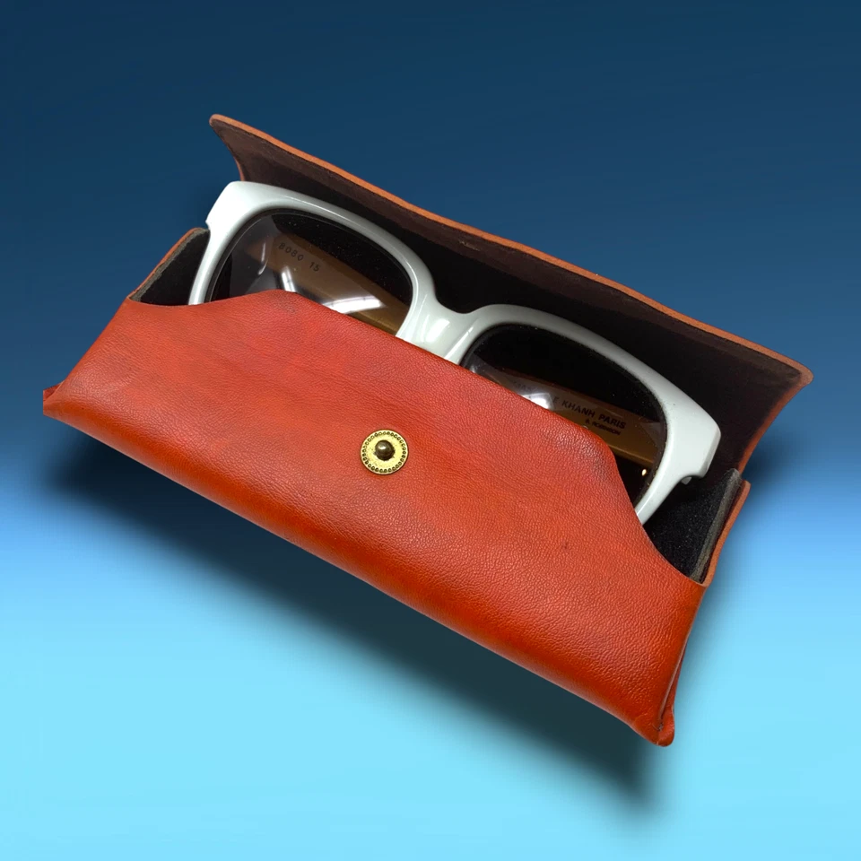 Gafas de sol Emanuelle Khanh blancas de gran tamaño de colección años 80 ámbar degradado 8080 Foto 2 de 4