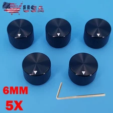 5x Black Solid Aluminum 20*15.5mm Audio Rotary Control 6mm Potentiometer Knob US