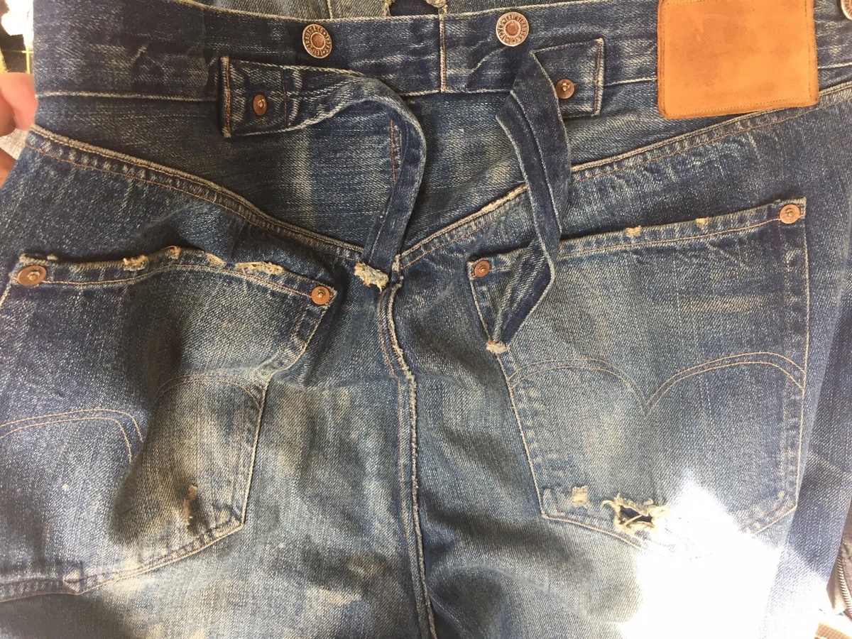 NOS VTG LEVI LVC 201 701 501 1920's BUCKLE BACK big E JEANS 34×36 R Button USA