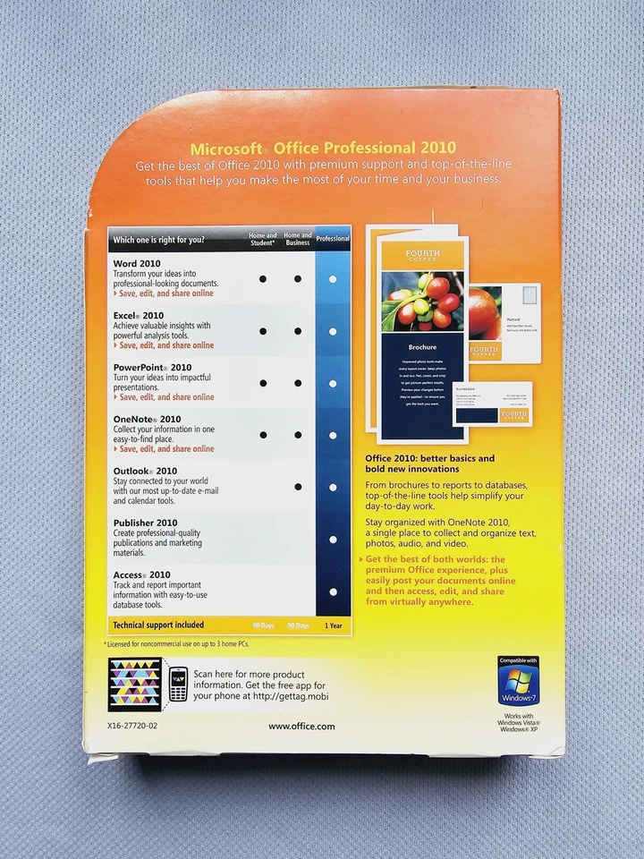 Microsoft Office Professional 2010 for Windows License for 1 PC - Retail Box - Image 2 of 4