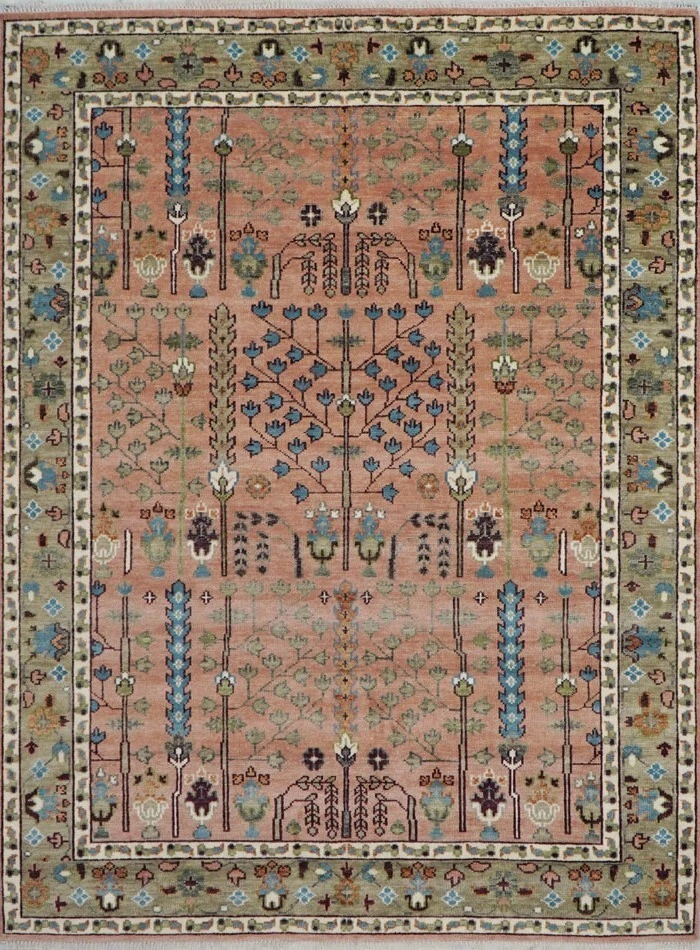 Multi Color Multi Sizes Wool Rug Hand Knotted Traditional Tree of Life Area Rug - Image 2 of 4