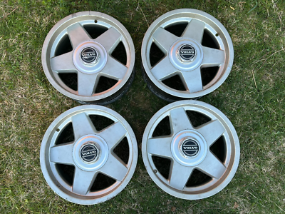 USED RARE VOLVO GEMINI 7 x 16 WHEELS with HUBCAPS 240 740 940 V90