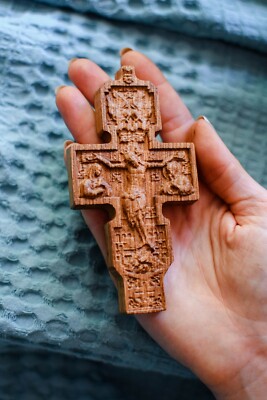 Modern wood wall home decor Pectoral Cross Orthodox crucifix