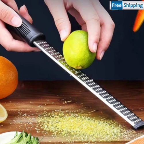 NEW-Stainless Steel Zester Grater with Handle Lemon Cheese Grater for Kitchen