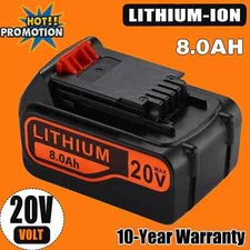 20V MAX Lithium-ion Battery for Black and Decker 20 Volt 8.0Ah LBXR20 LB20 LBX20