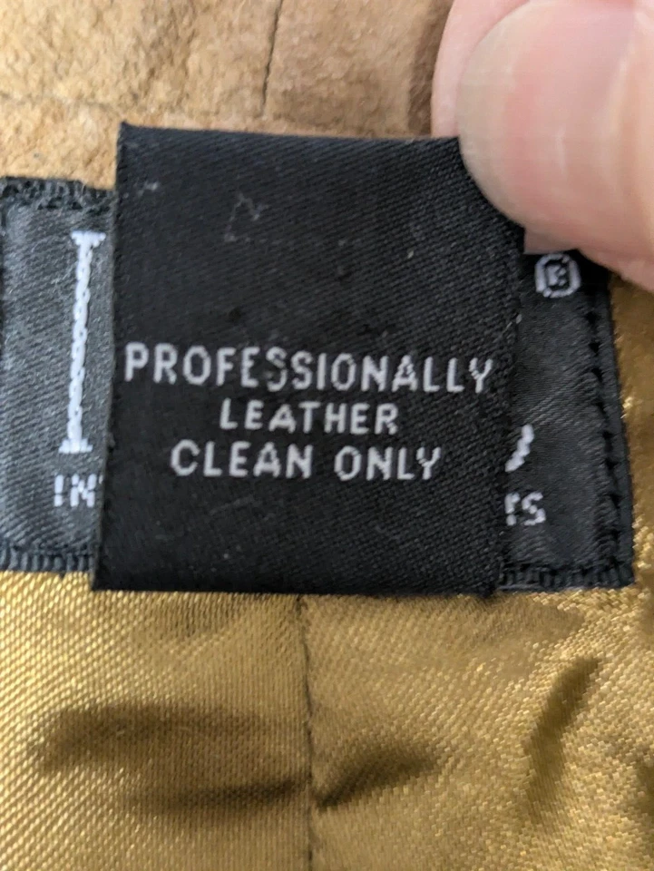 INC International Concepts Pants Womens 10 Tan Genuine Leather Suede Straight - Image 3 of 4