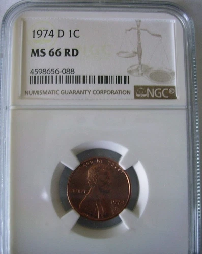 1974-D 1C Lincoln Memorial Cent NGC MS66RD