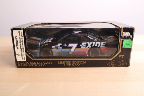 Racing Champion Geoff Bodine #7 Exide Batteries 1:24 Diecast Bank W/ Key - 1995