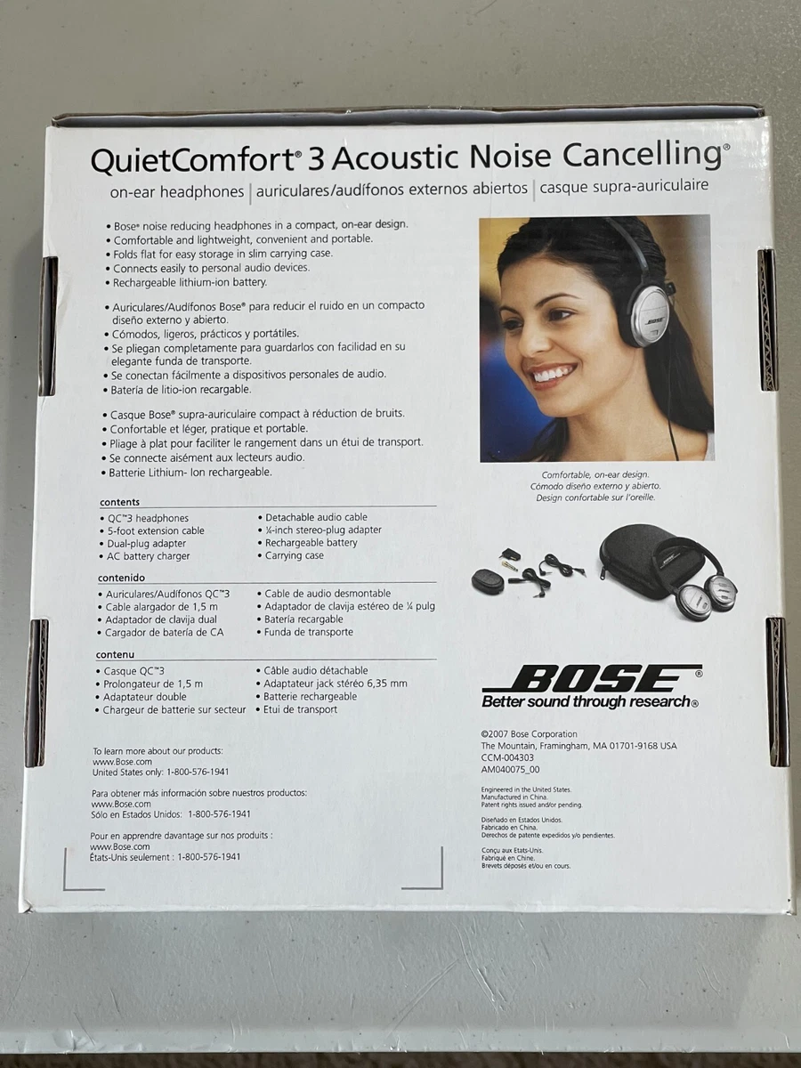 Bose QuietComfort 3 QC3 Acoustic Noise Cancelling On-ear 