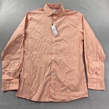 Bar lll Shirt Mens M Orange Button Up Slim Fit Stretch Comfort Casual