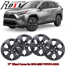 Set of 4 Matte Black Hub Cap 17" Full Rim Wheel Covers for 2019-2025 Toyota RAV4