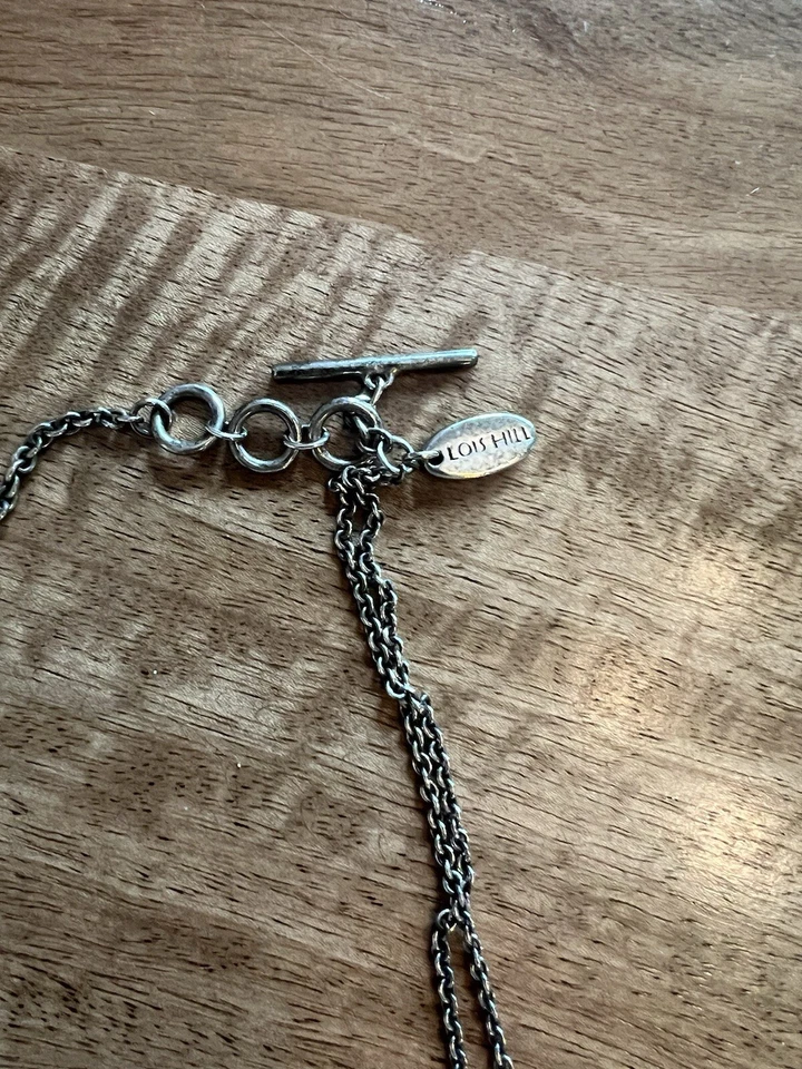 Collar Lois Hill Bali Indonesia Plata de Ley 925 Círculo Colgante Palanca Foto 4 de 4